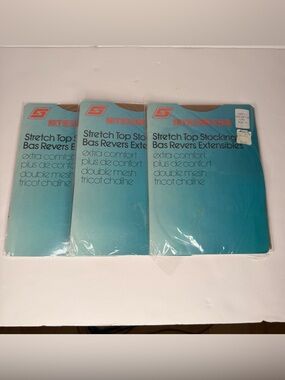 Vintage Stedmans Nylon Stretch Top Stockings - Sun Spice  Lot of 3 size 11
